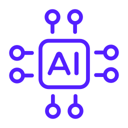 AI processor chip icon with connected neural network circuits