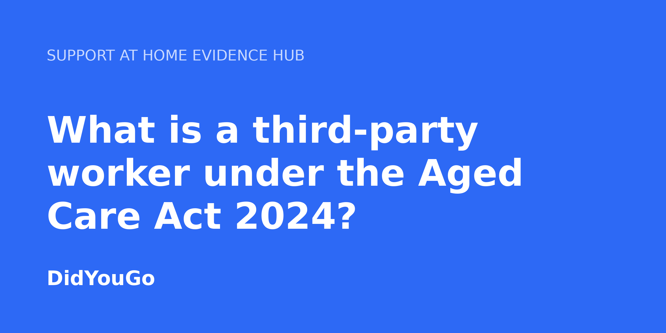 What is a third-party worker under the Aged Care Act 2024?