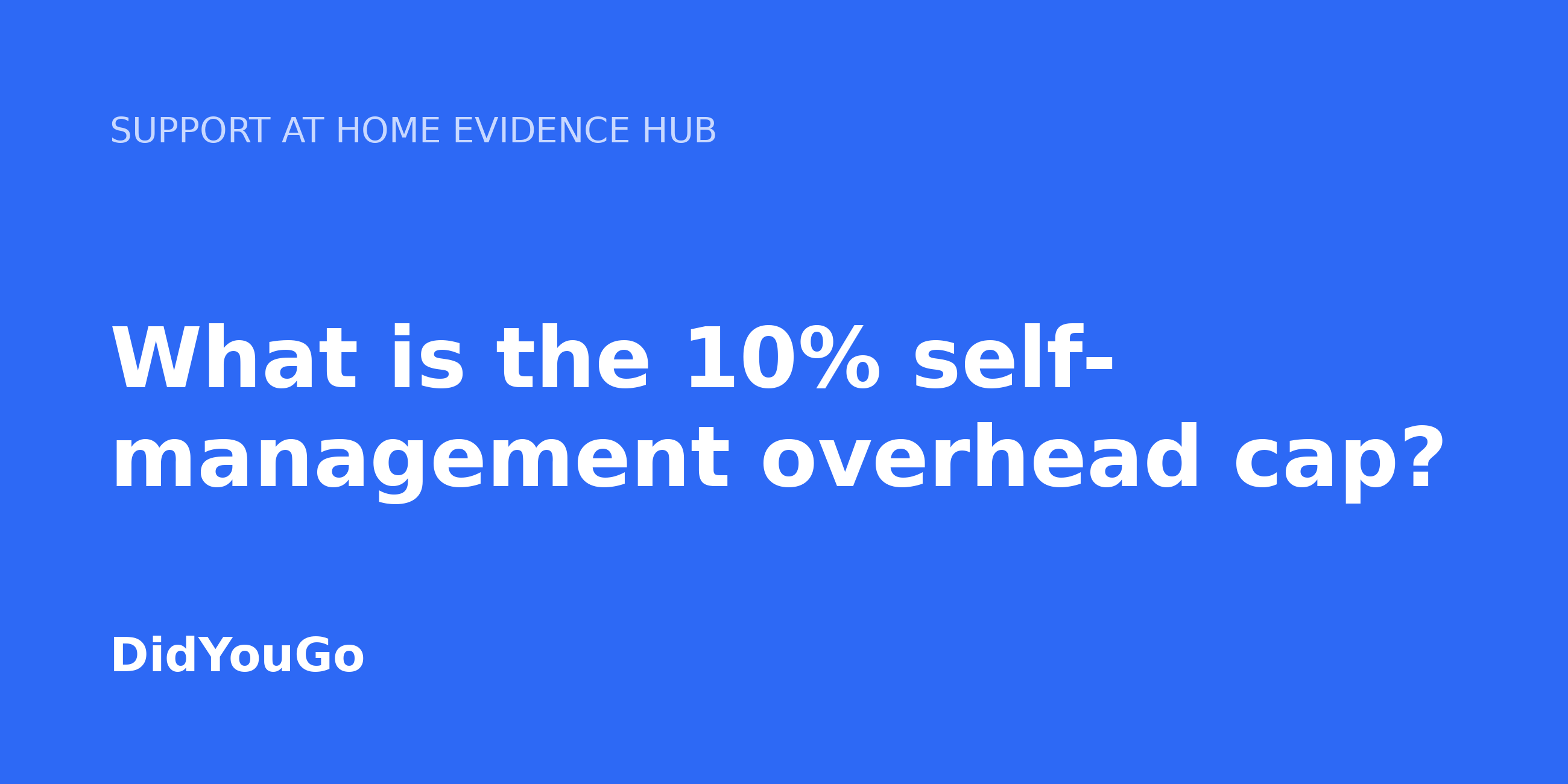 What is the 10% self-management overhead cap?
