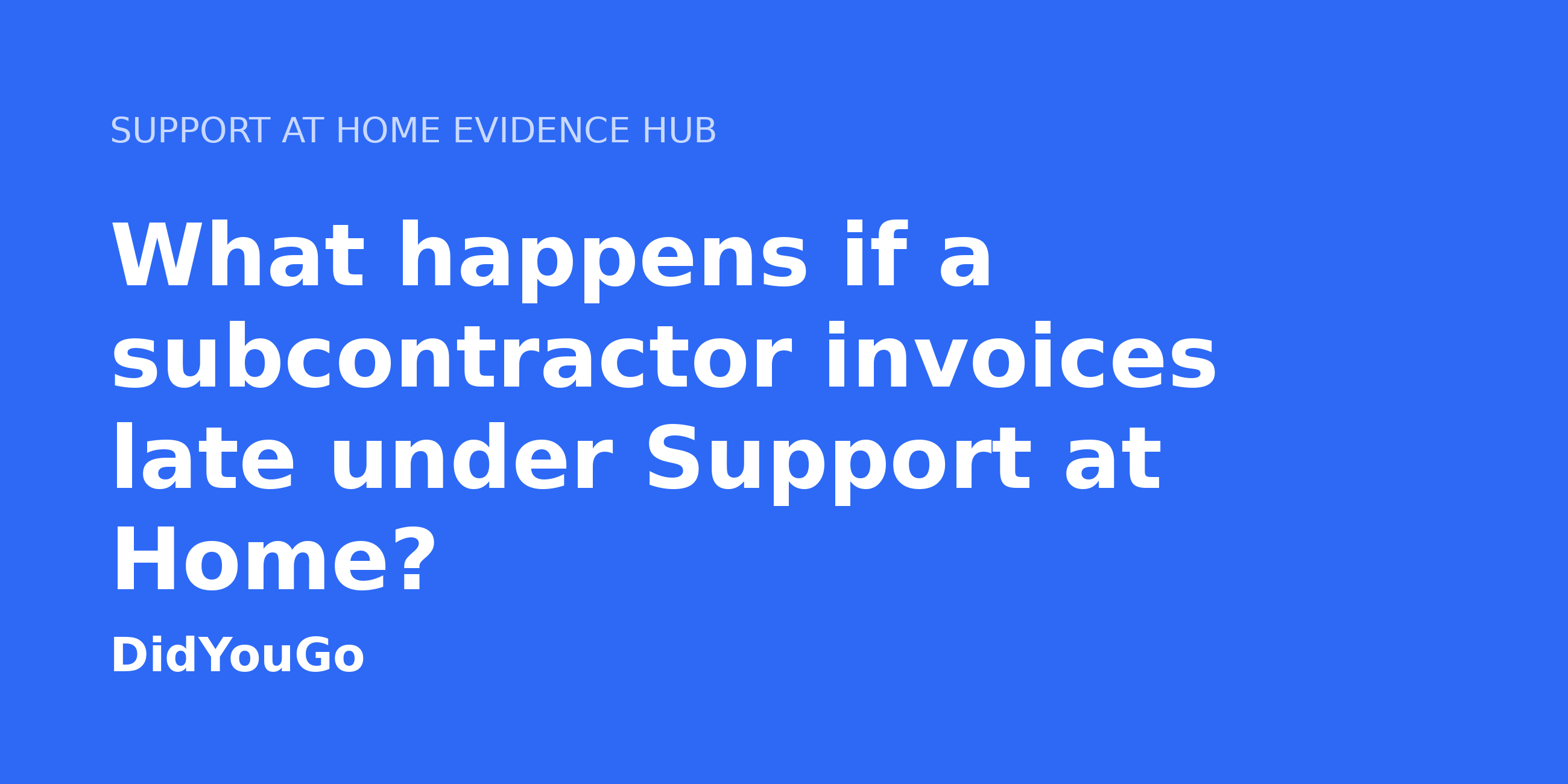 What happens if a subcontractor invoices late under Support at Home?