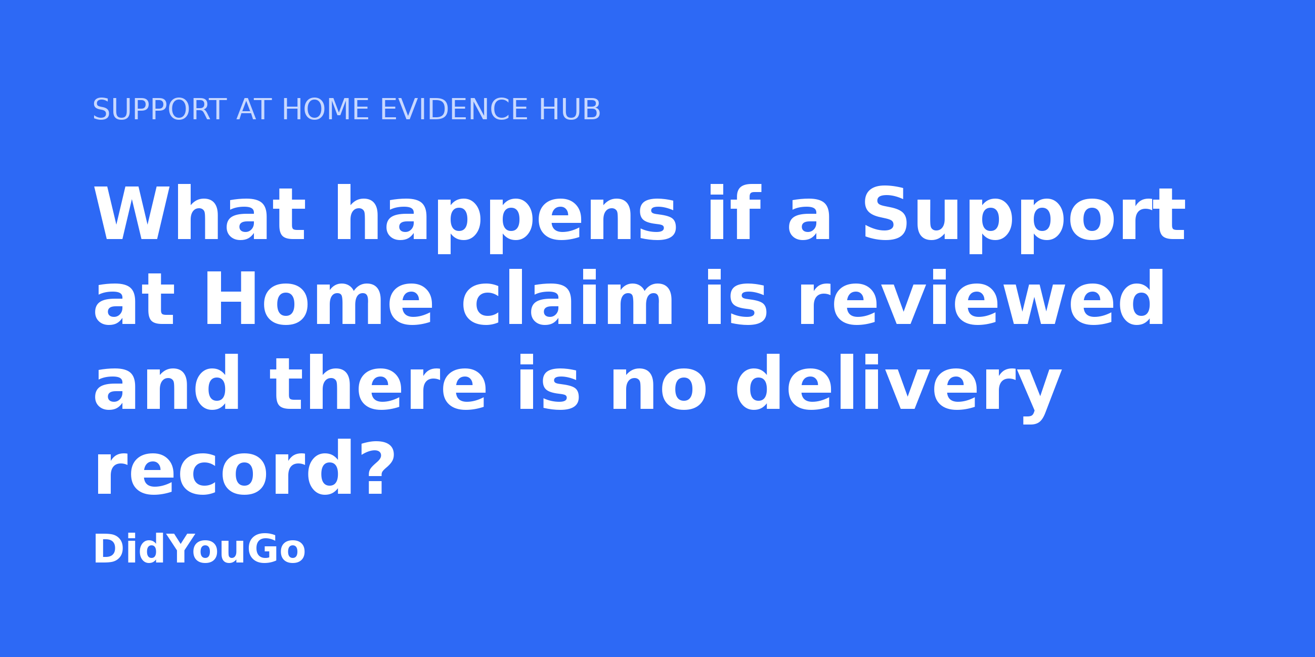 What happens if a Support at Home claim is reviewed and there is no delivery record?