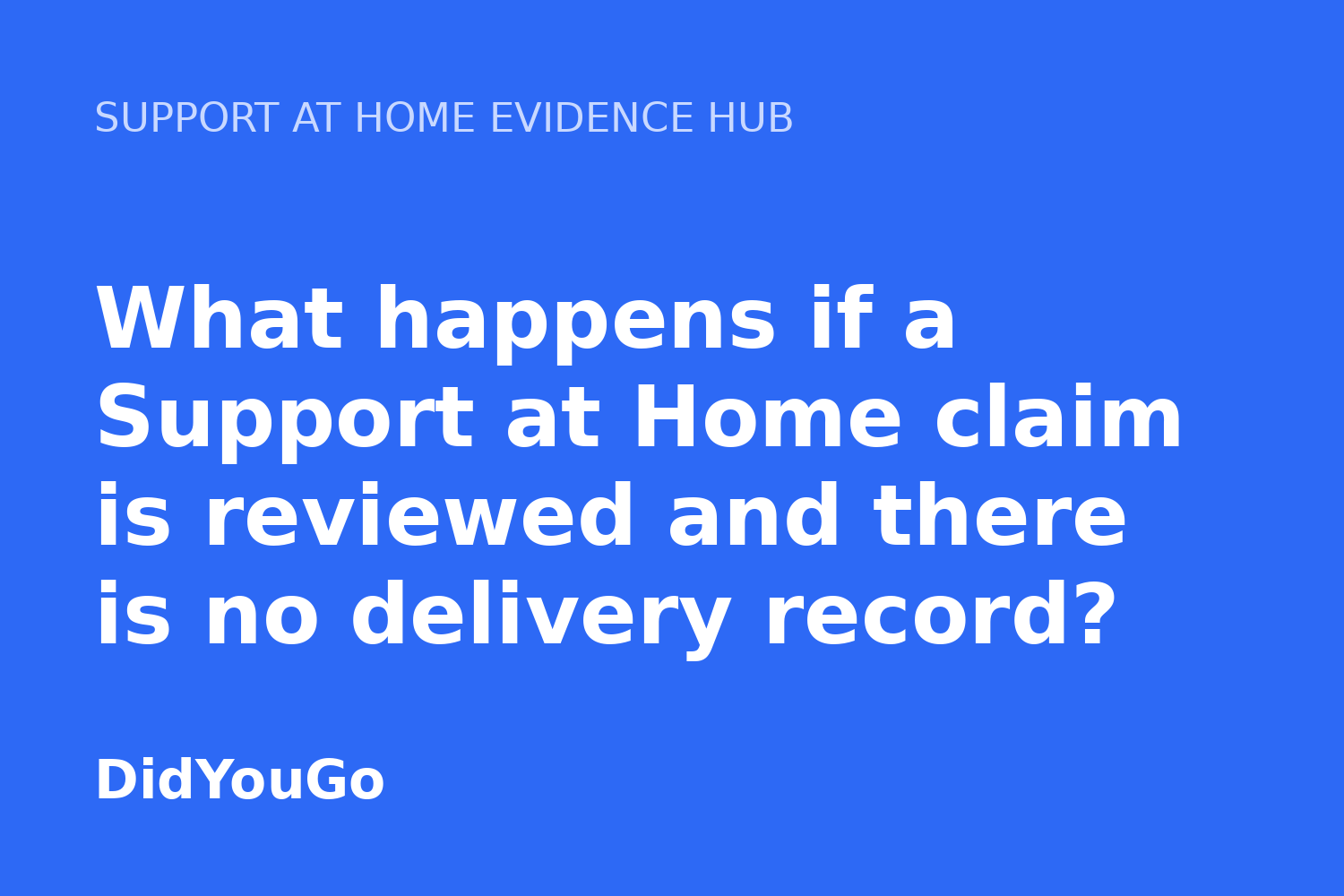 What happens if a Support at Home claim is reviewed and there is no delivery record?