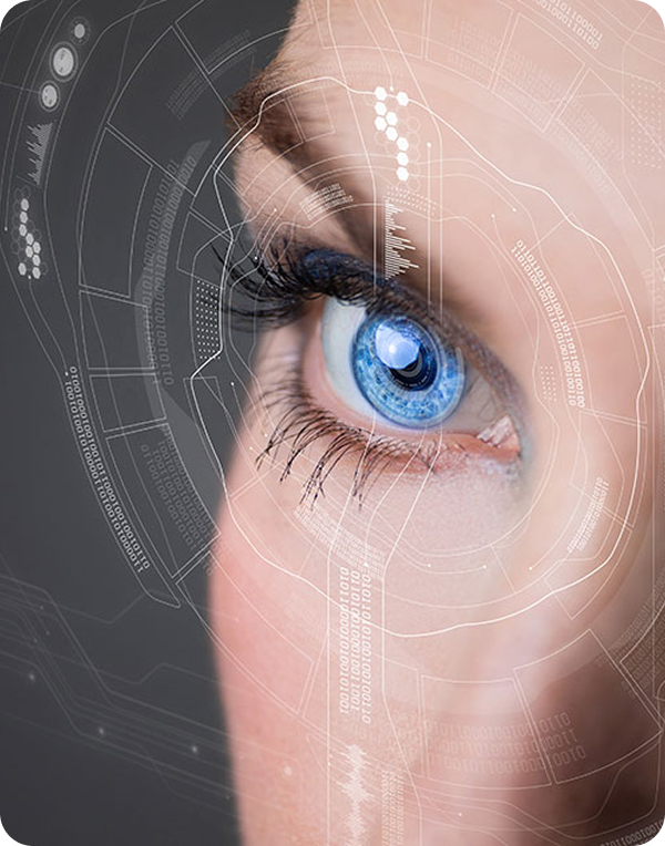 woman augmented reality lens