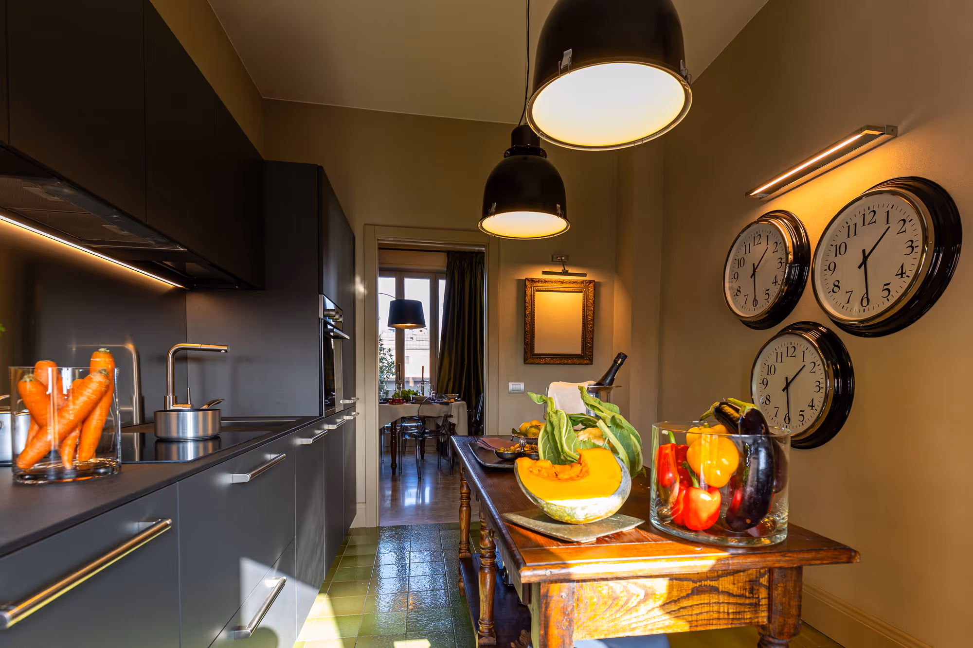 the kitchen of the attico di auriate in cuneo