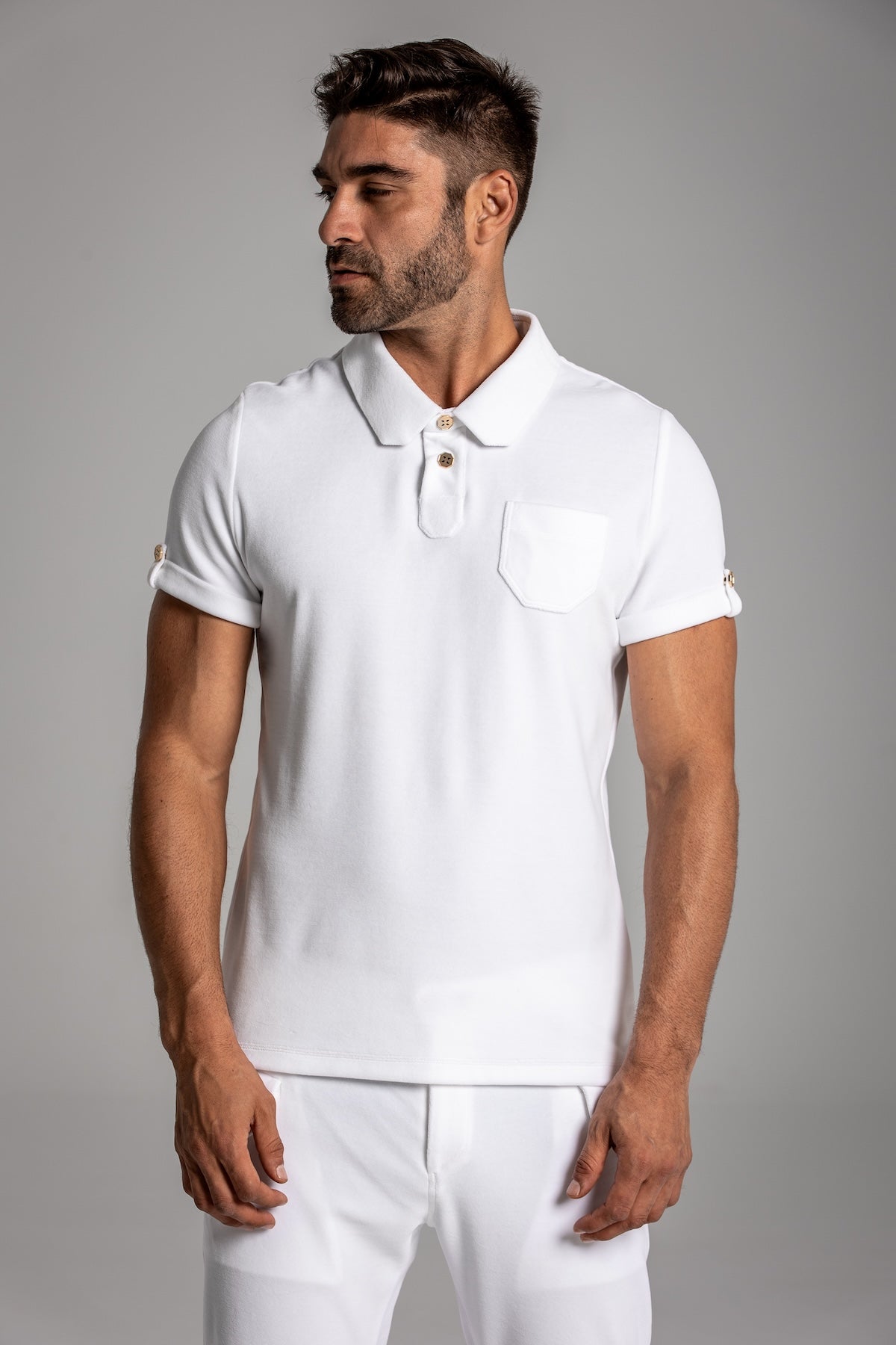 VELOUR SUIT 01 // POLO // WHITE