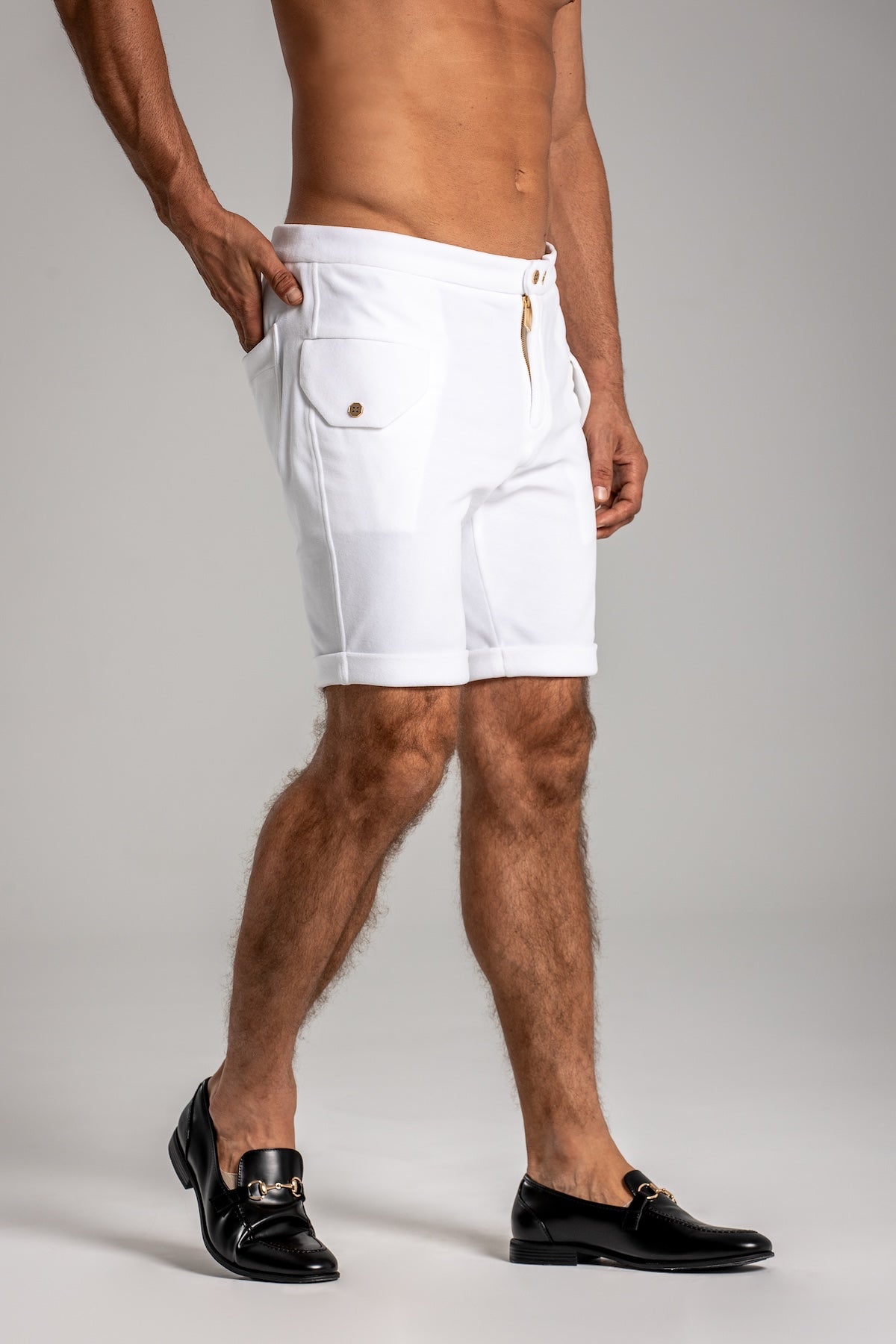VELOUR SUIT 01 // SHORTS // WHITE