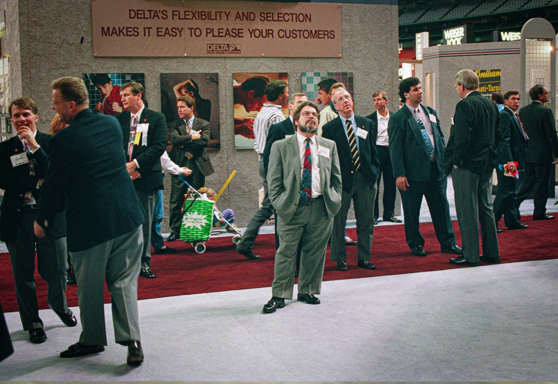 A man gazing at the showroom floor