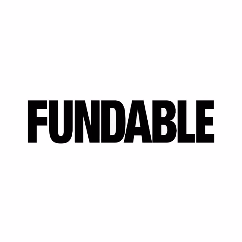 Black uppercase text spelling FUNDABLE on a white background.