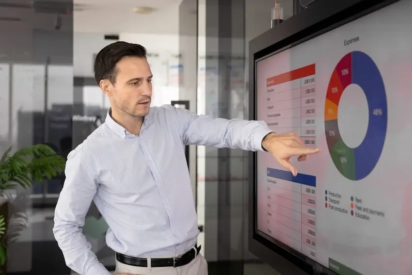 Requirements Engineer moderiert einen Workshop