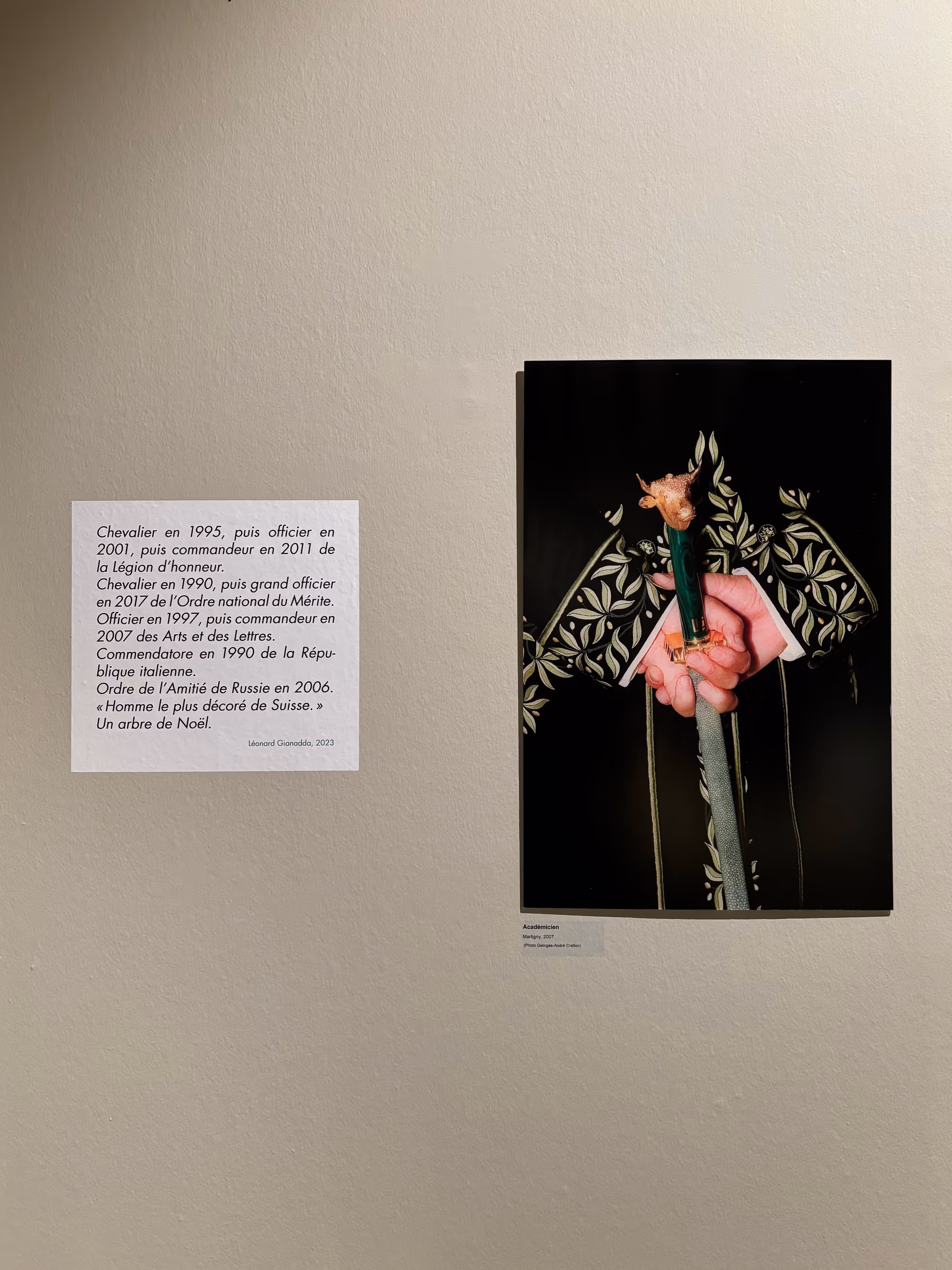 exemple de tirage pour l'exposition "Léonard Gianadda - Hommage en photographies"