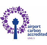 Logo airport carbon accredited - level 5