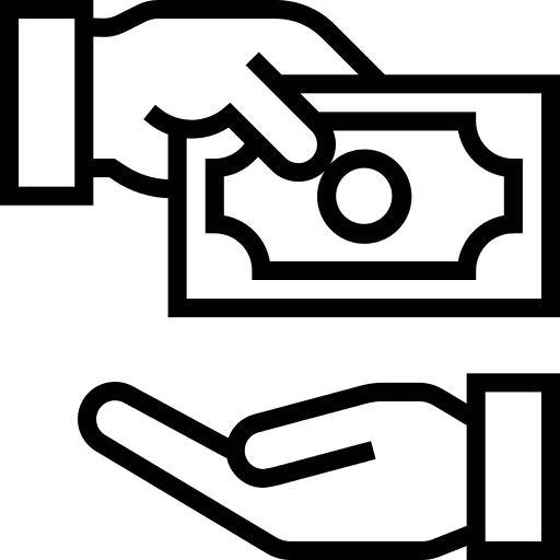 Icon of a hand holding money, representing Lynk Global’s fully managed payroll services.