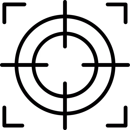 Target and crosshair icon representing the first step of defining business needs for admin, payroll, or bookkeeping support