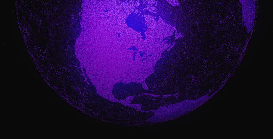 Purple gradient futuristic globe