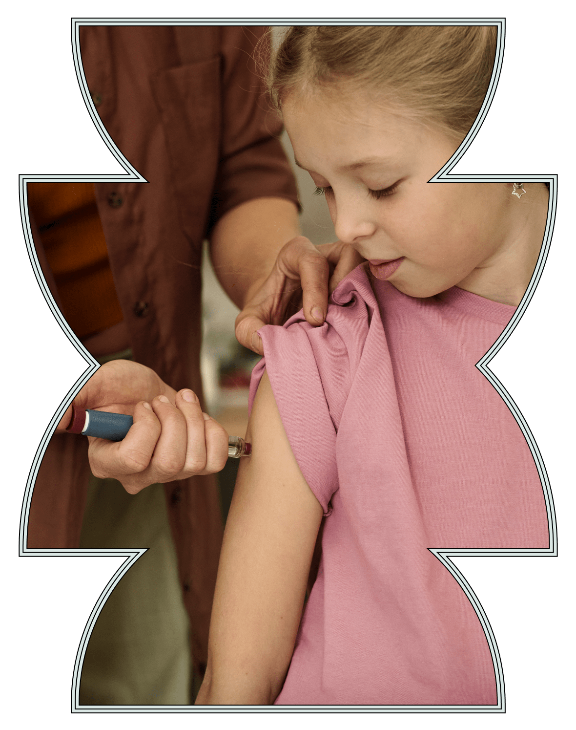 Girl taking a diabetes medicine shot