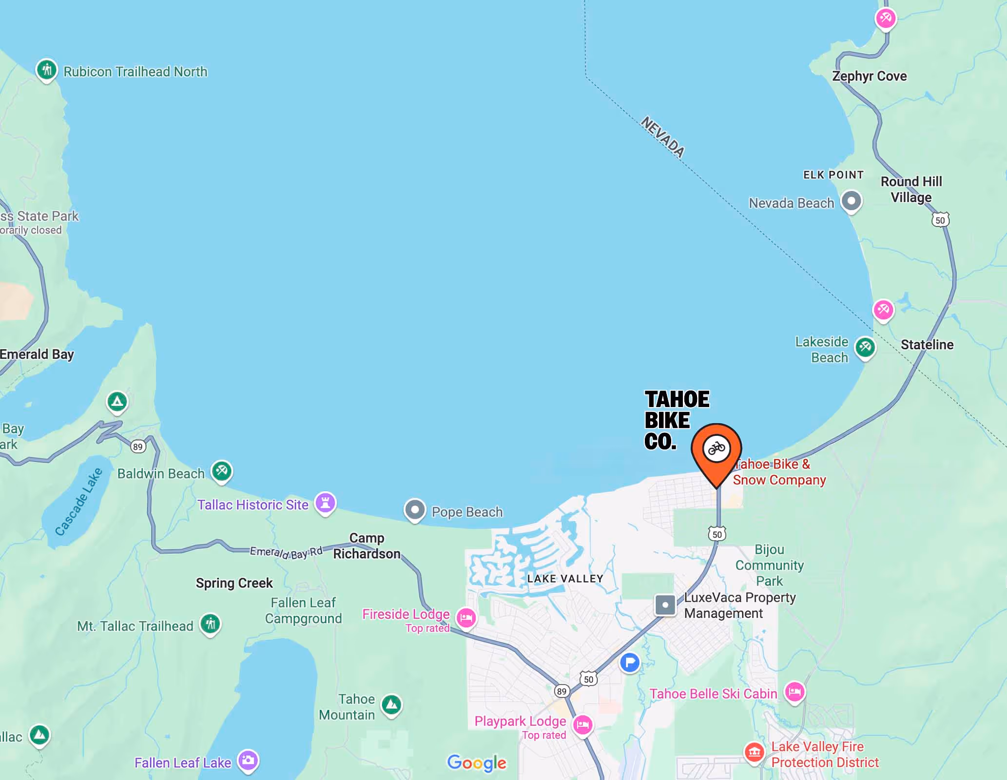 Lake Tahoe Bike Company location in South Lake Tahoe