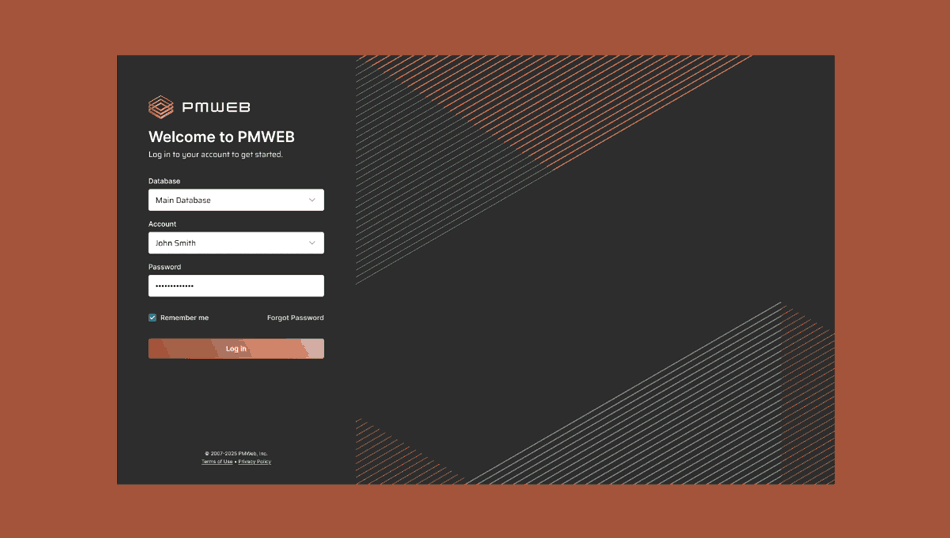 An animation showing key screens from PMWEB's newly designed online platform.
