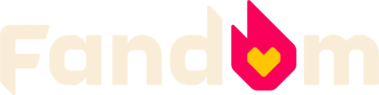 Fandom logo with stylized text and a red flame shape containing a yellow heart in place of the letter 'o'.