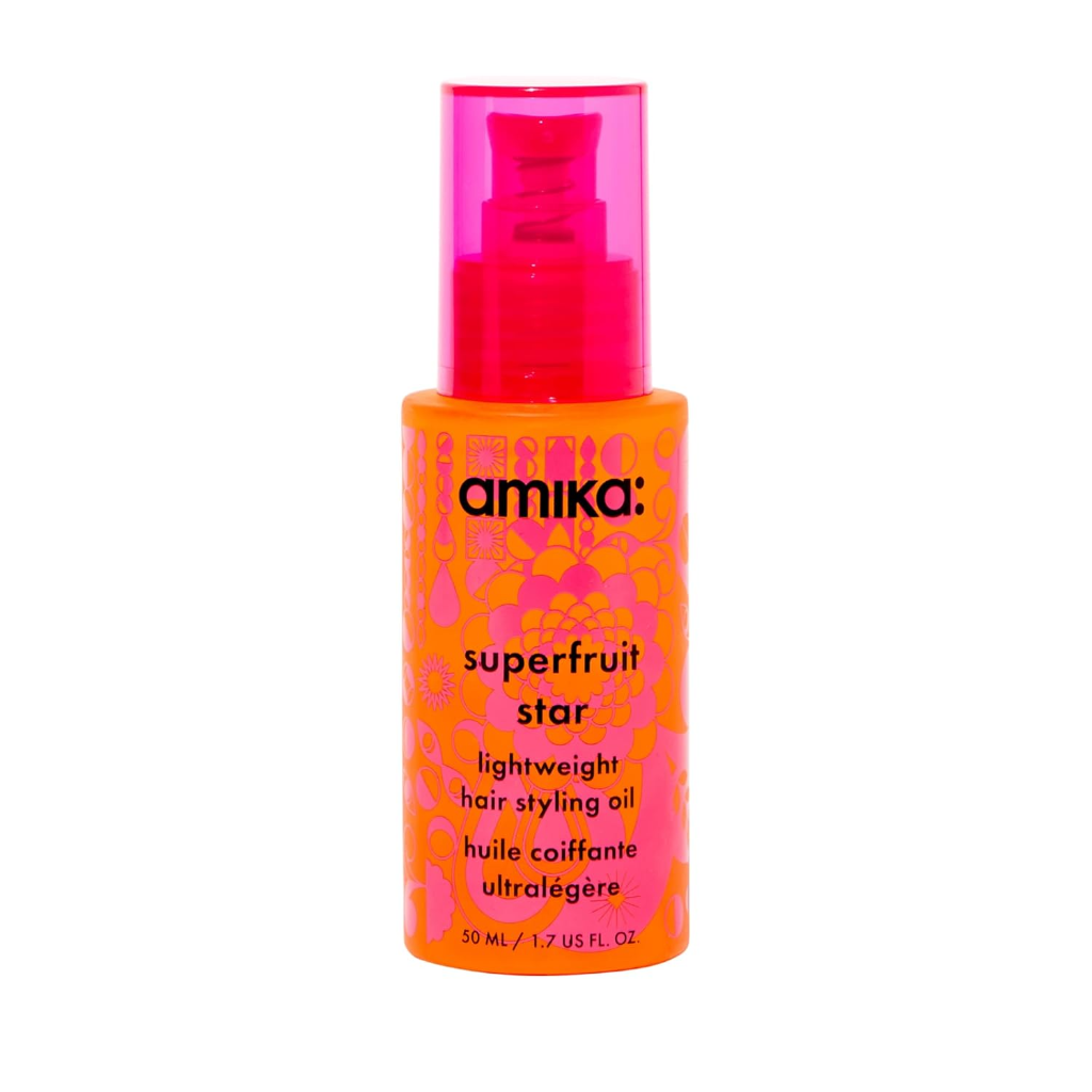 Amika Superfruit Star Lightweight Hair Styling Oil – Shine + Smooth Control