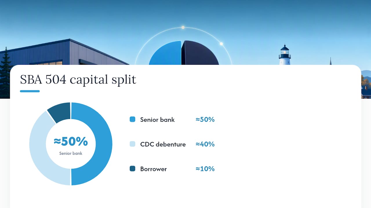 SBA 504 financing capital stack proportions
