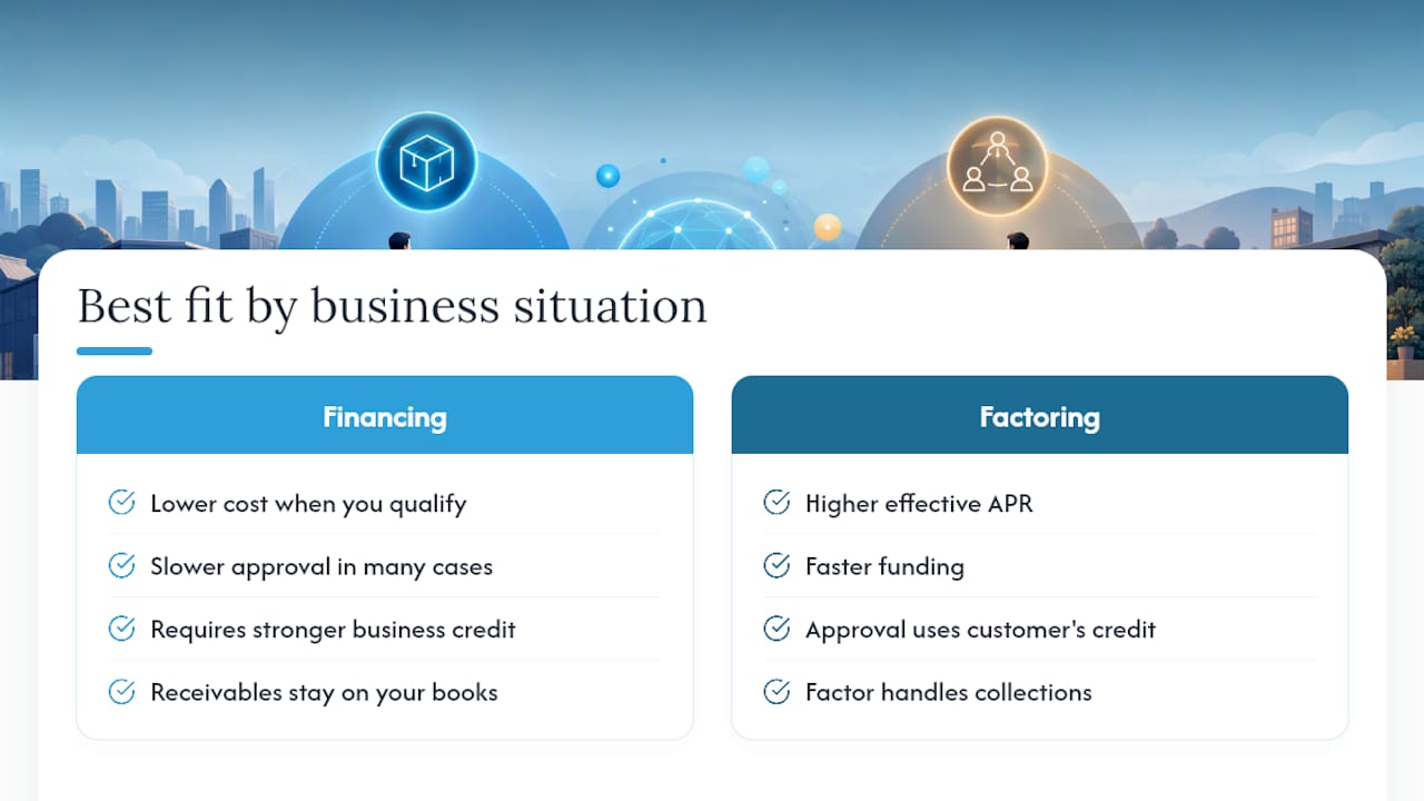 Invoice financing versus factoring comparison