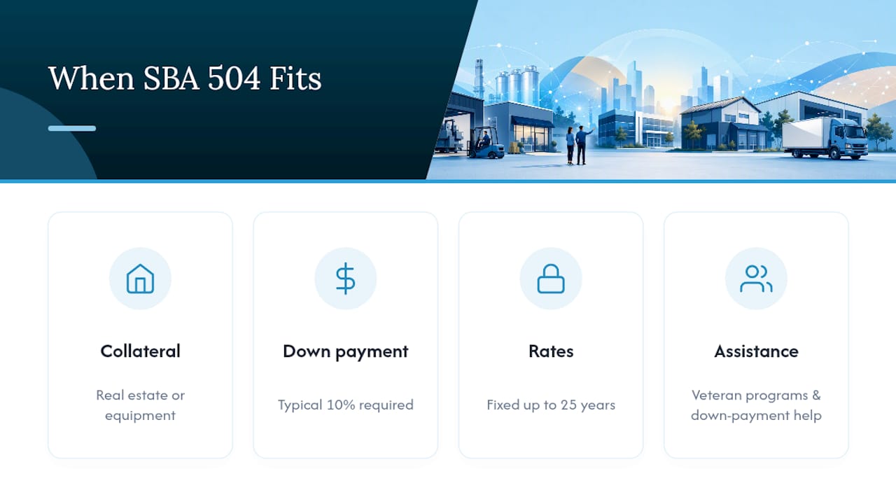 When Does an SBA 504 Loan Make Sense for Collateral-Heavy Purchases? — overview diagram