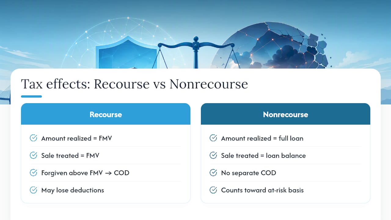 Recourse and nonrecourse tax comparison