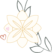 Image is of an origami lotus flower with a hand drawn heart and vine. This represents our service industry - Health and Wellness.