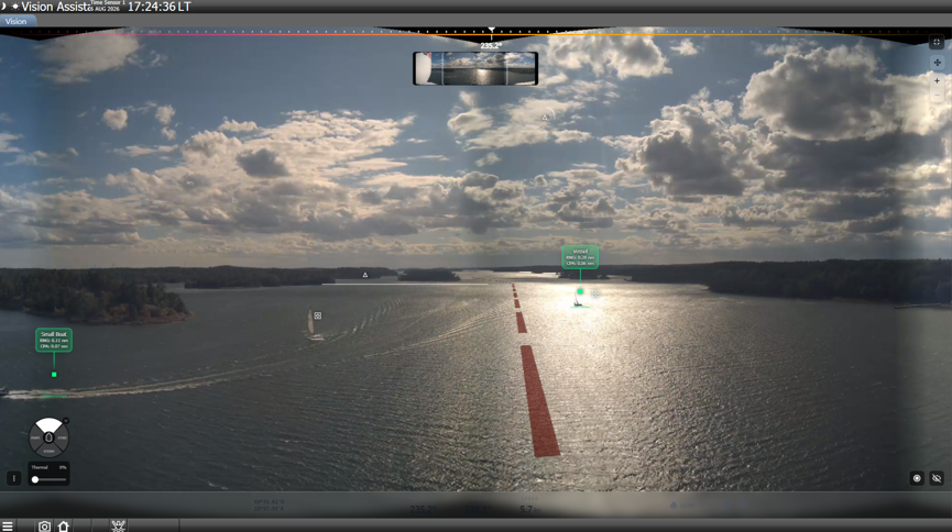 NACOS Vision Assist AR bridge interface with live vessel target tracking