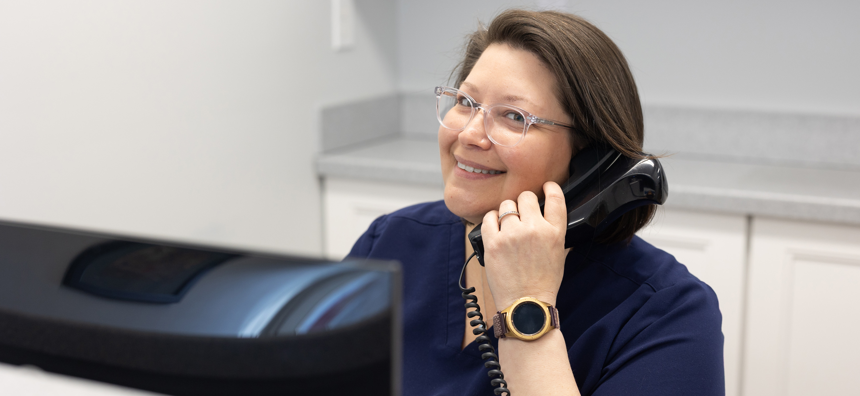 Team member answering the phone