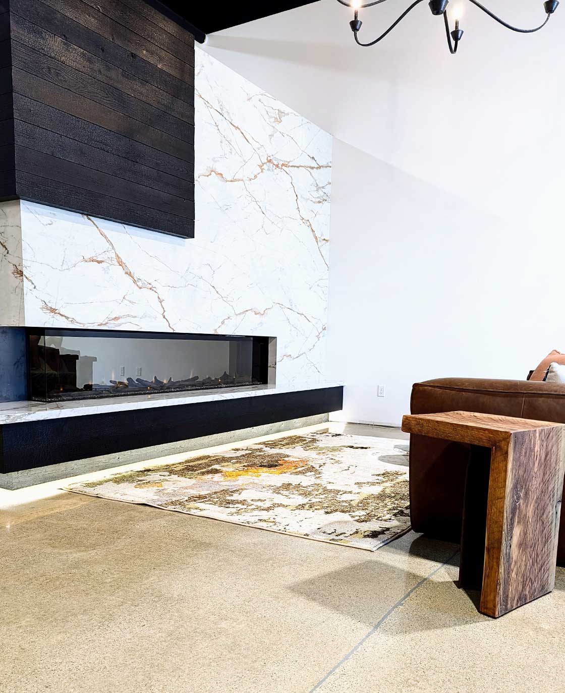 custom fireplace and stonework
