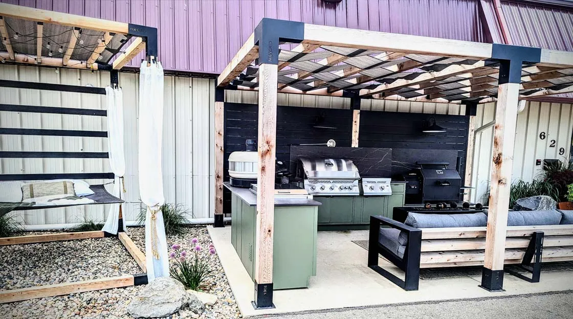 outdoor kitchen and grill space