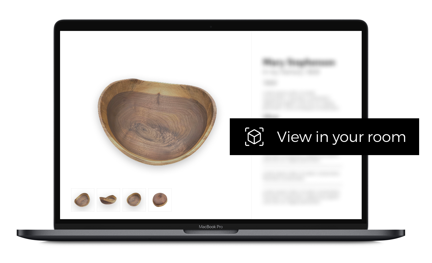 online shop page selling wood bowl