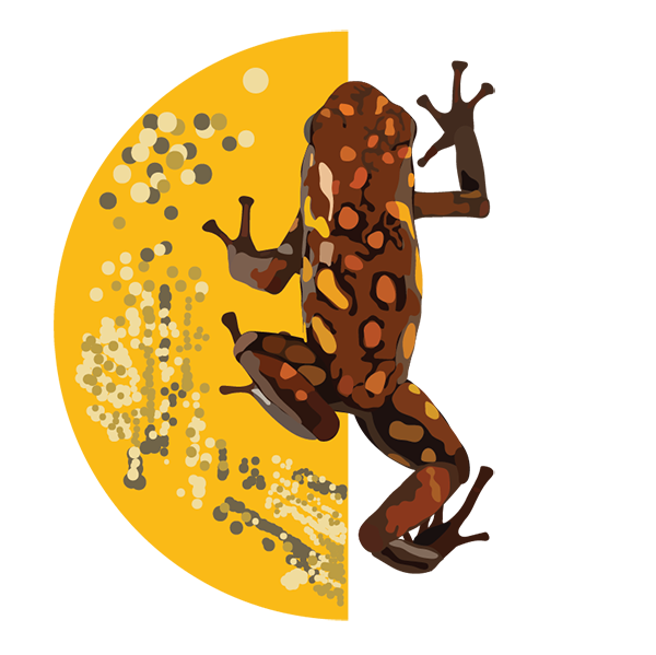 frog on a petri dish with microbes