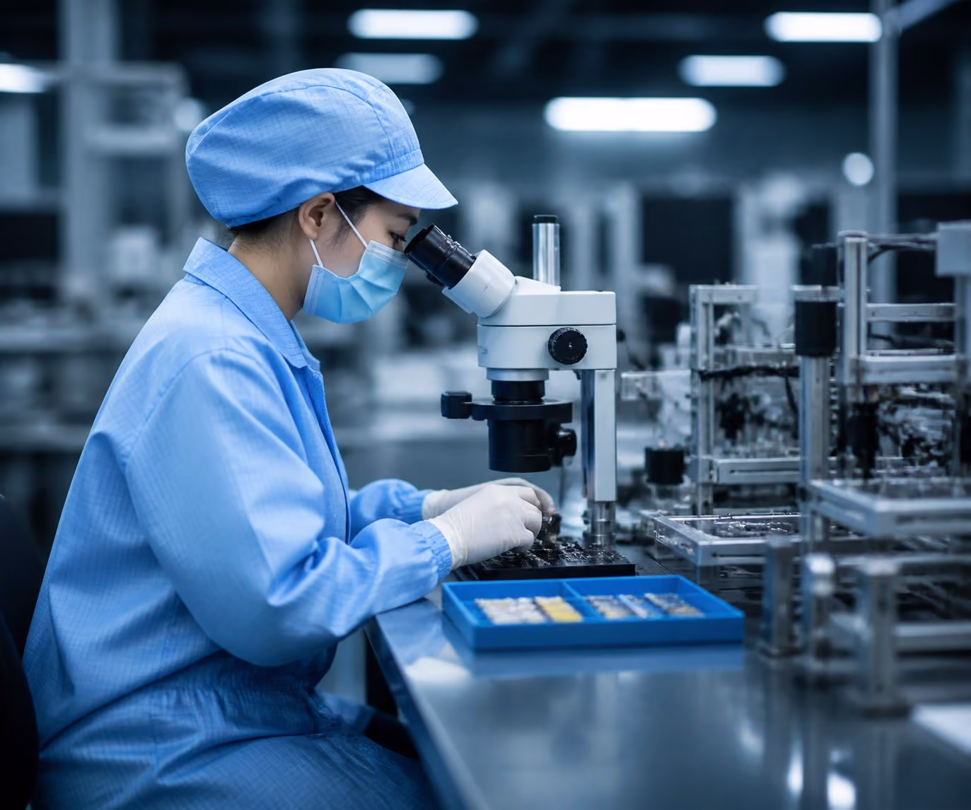 Beauty-device engineering inspection equipment in a production laboratory