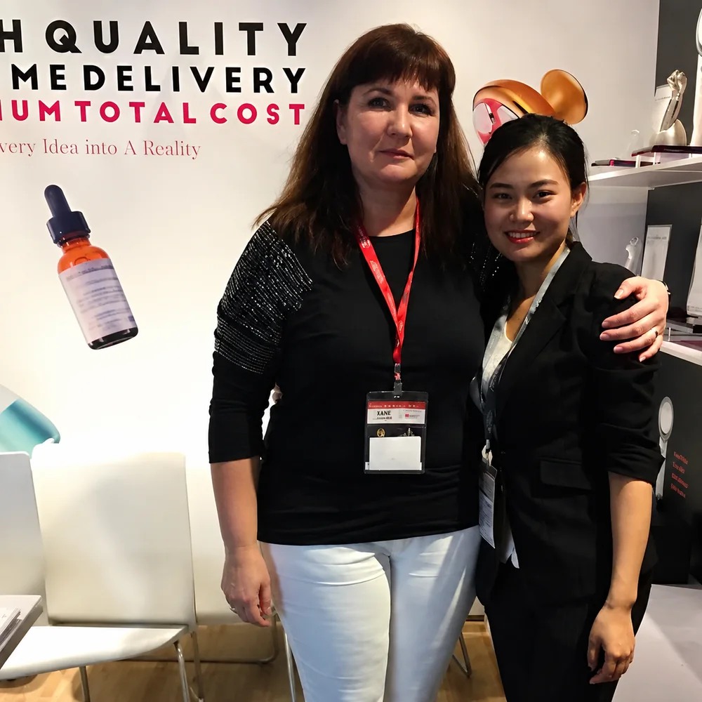 Client meeting at an international beauty-device exhibition