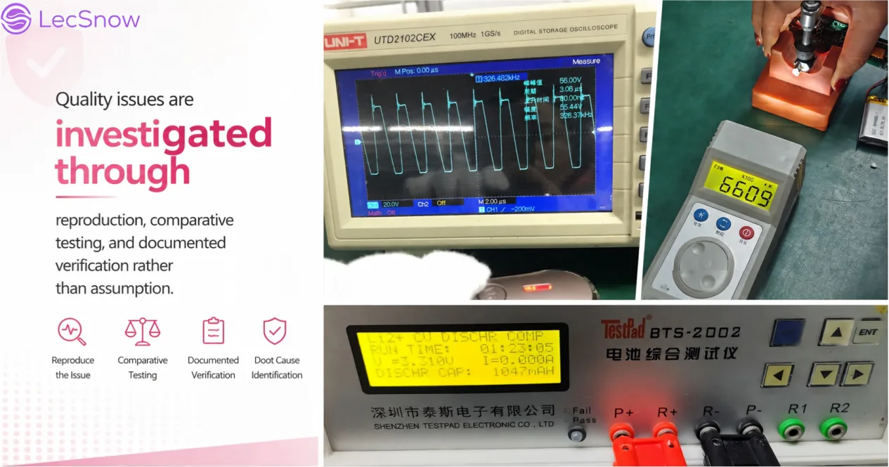 Root-cause analysis workflow for resolving beauty-device quality issues