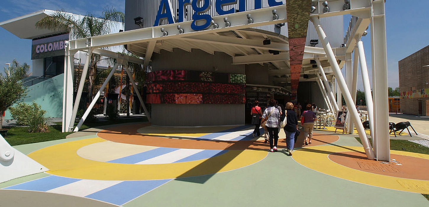 Cool pavement colors installed at an expo