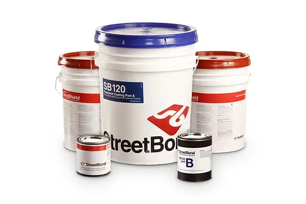 Collection of StreetBond coating buckets.