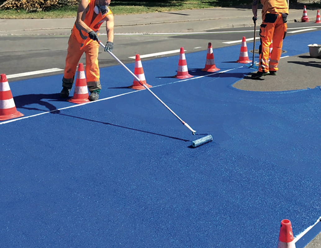 roller application of lane marking