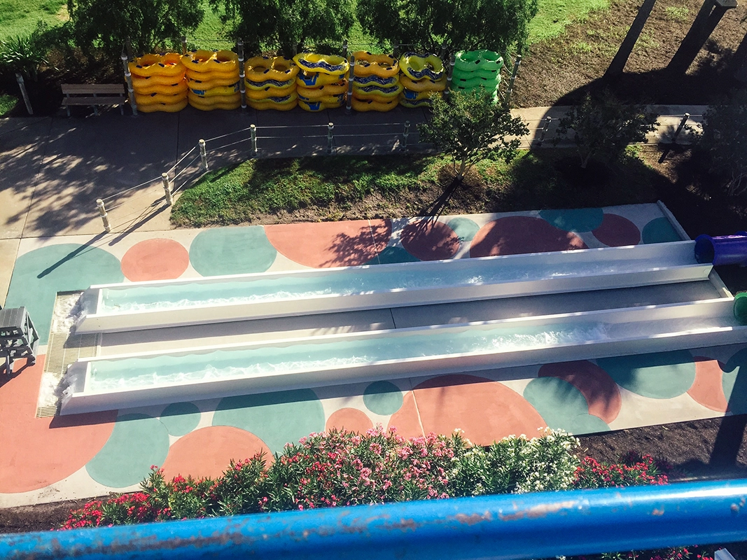 SB 150 AL applied around waterpark slides