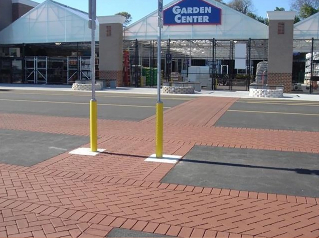 stamped pedestrian crosswalk at Lowe's