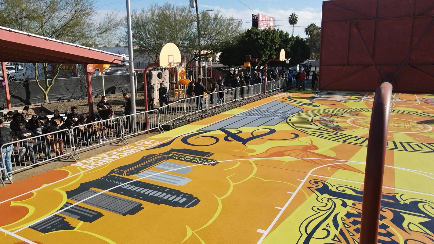 decorative community basketball court