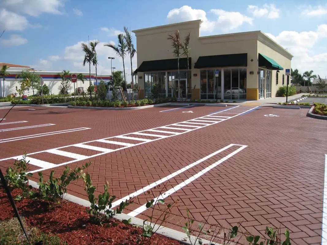 patterned parking lot