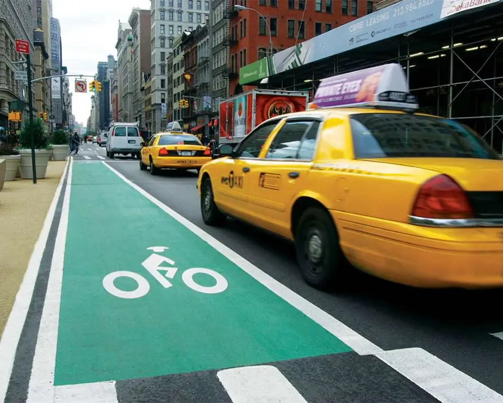 bike lane in NYC