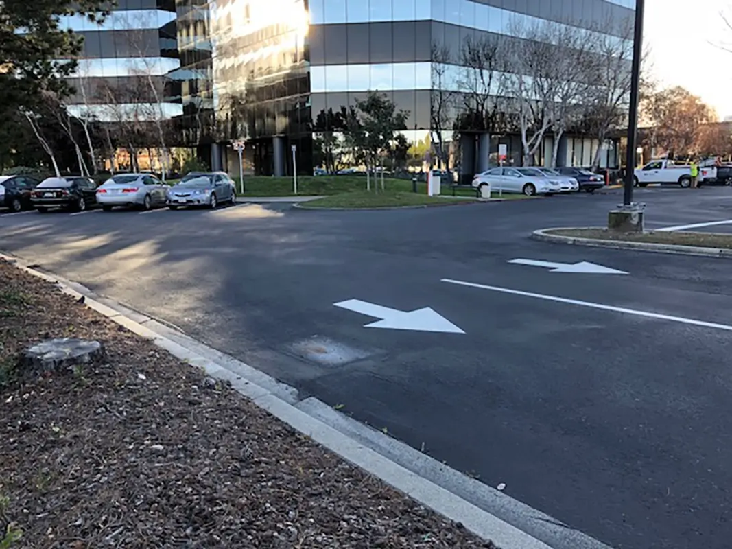 arrows in parking lot