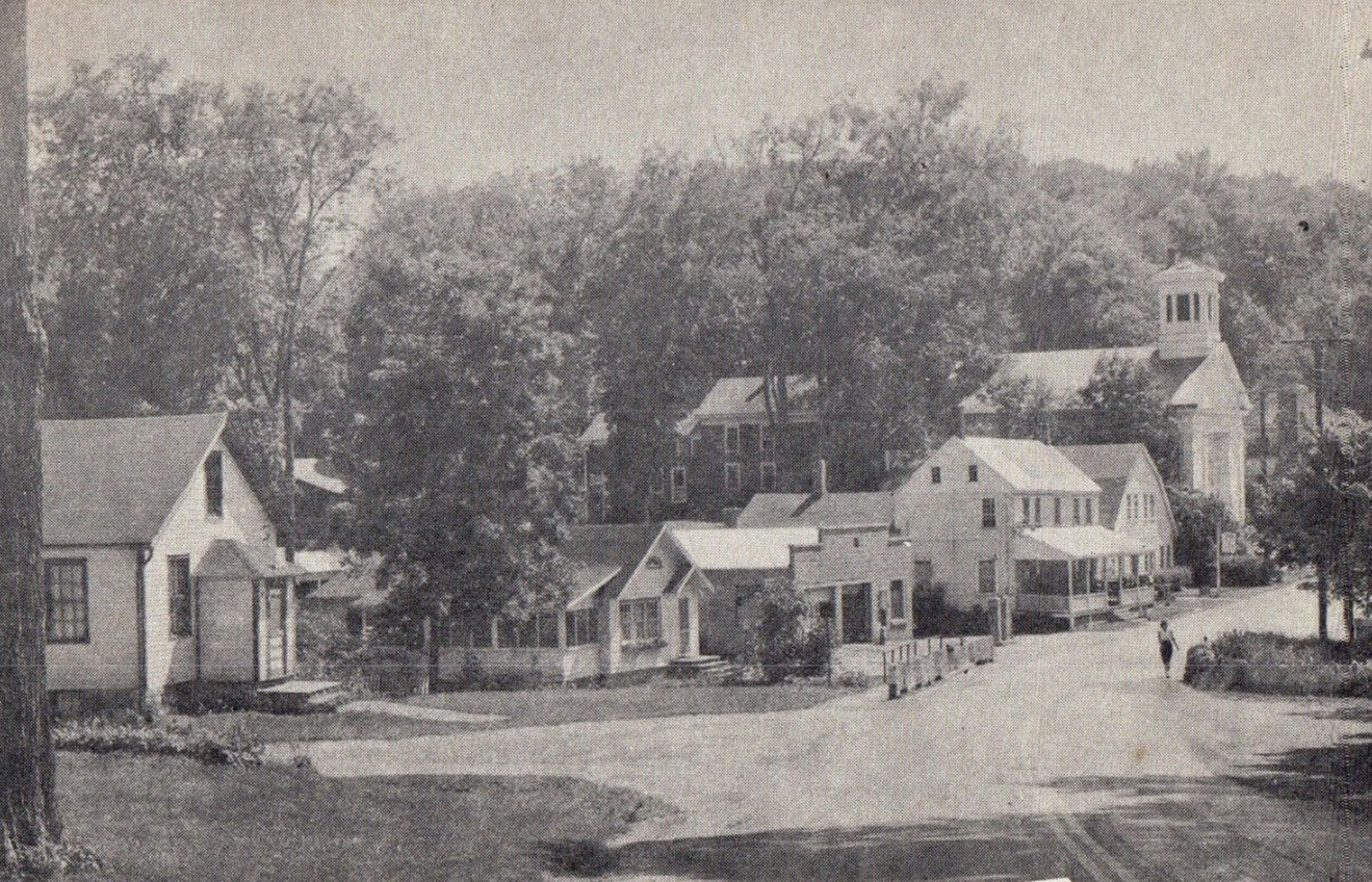 Historic view of Monterey, Massachusetts in 1967, showcasing the town's rural landscape, historic architecture, and South Berkshire heritage.