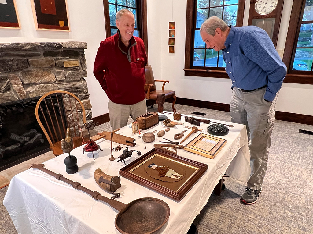 Charlie Flint shares local antique items during the What’s-It Night event hosted by the Monterey Historical Society.