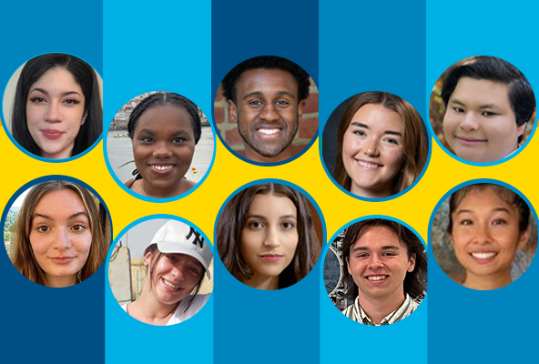 Headshots of 5 Fulbright recipients and 5 Plastino Schoalrs 