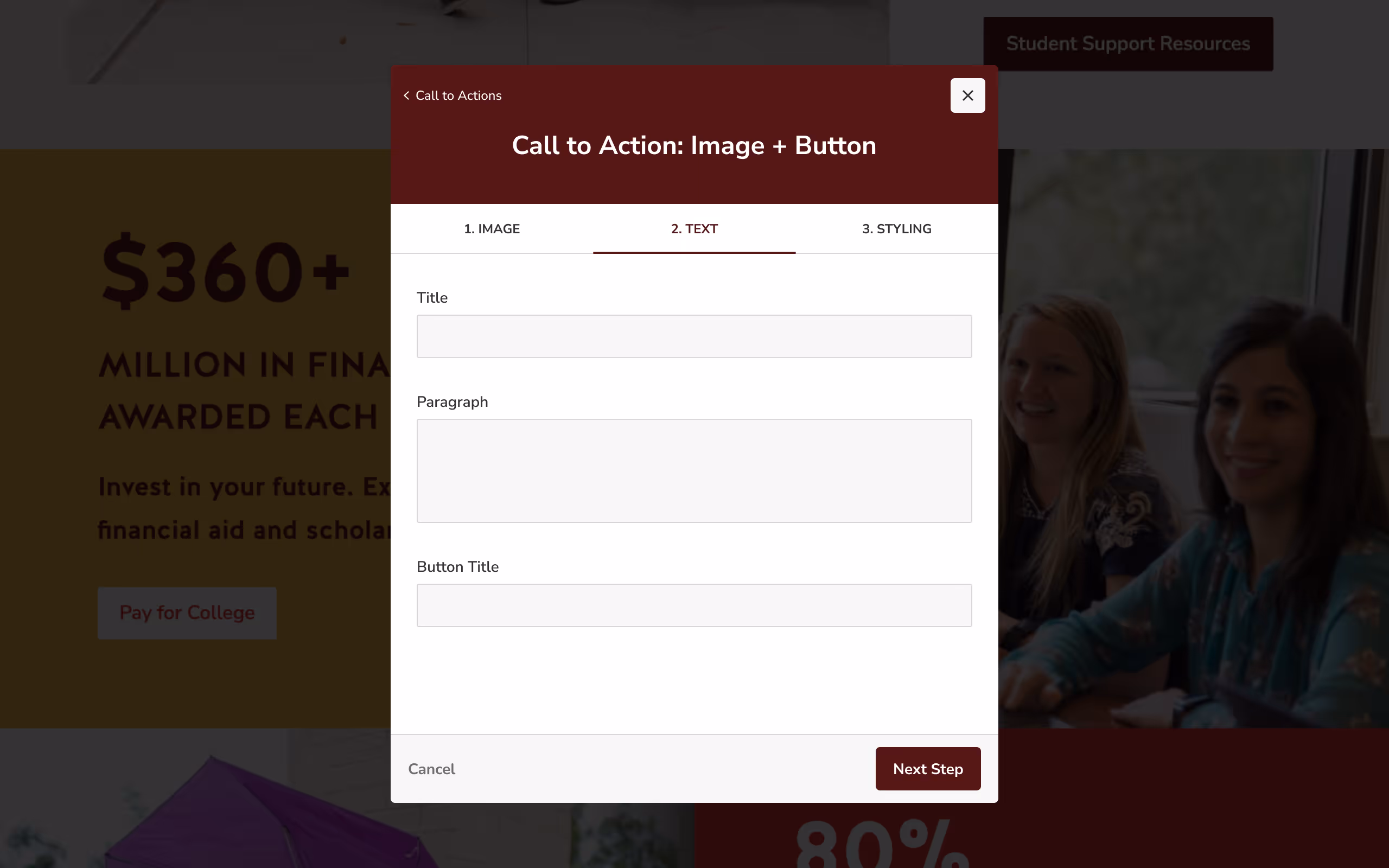 Texas State admin text editor